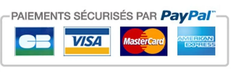 Secure payments by PayPal, Visa, Mastercard and American Express