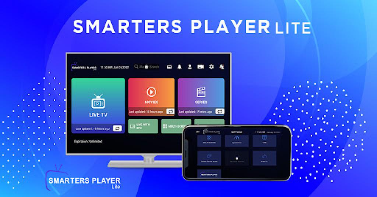 IPTV Smarters Pro live TV and movies dashboard